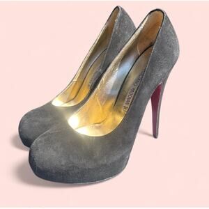 Luciano Padovan Vintage Designer Black Velvet Pumps